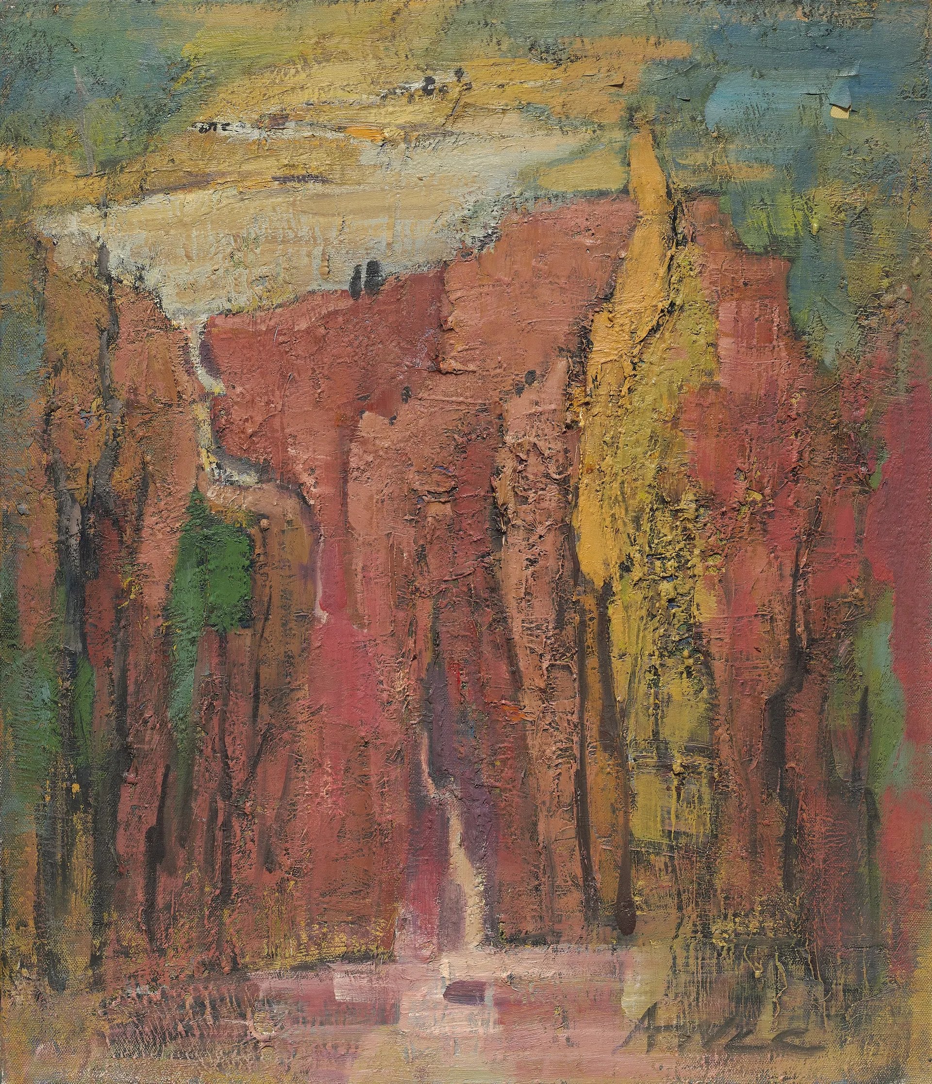 趙占鰲《山水》，油畫，53×45.5公分。圖／趙占鰲官方藝術網站。