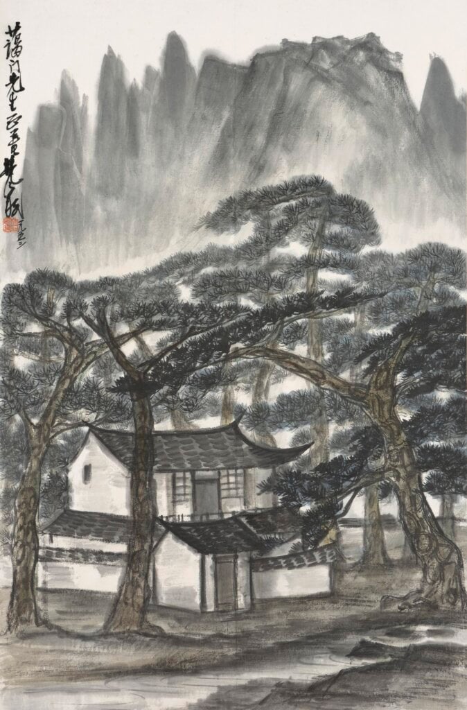 林風眠1953年作《幽居圖》,設色紙本,96.5×63.2公分,估價180萬至300萬港元。圖/香港邦瀚斯。