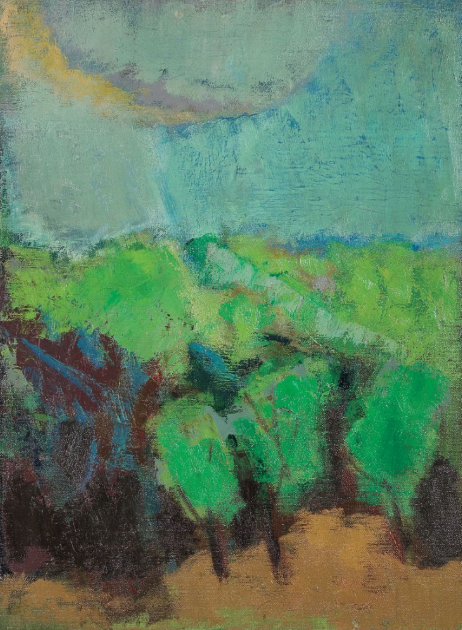 金潤作，《藍天》，油彩畫布，61×45.5 cm，1970。（尊彩藝術中心提供）