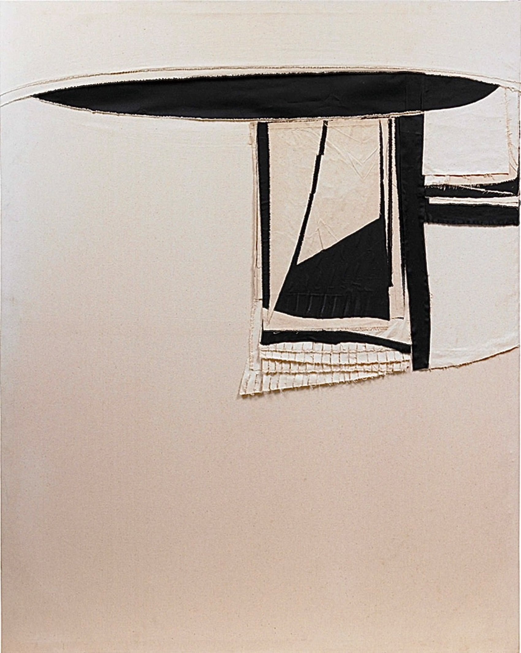 朱為白，《黑洞 1》，棉，162×130 cm，1987。（尊彩藝術中心提供）