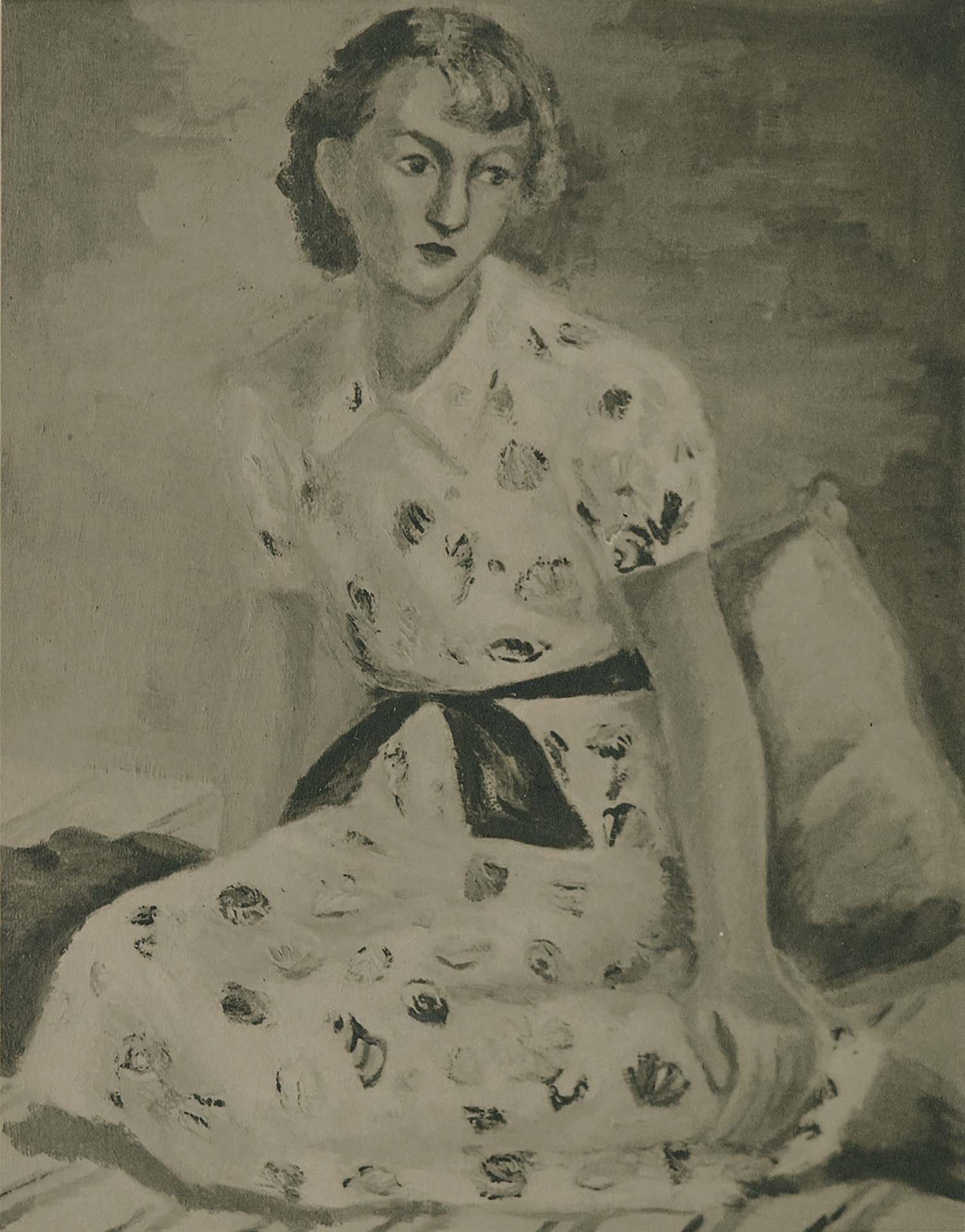 根津靜子，《休憩》，1938。圖片來源：《第一回府展圖錄》。