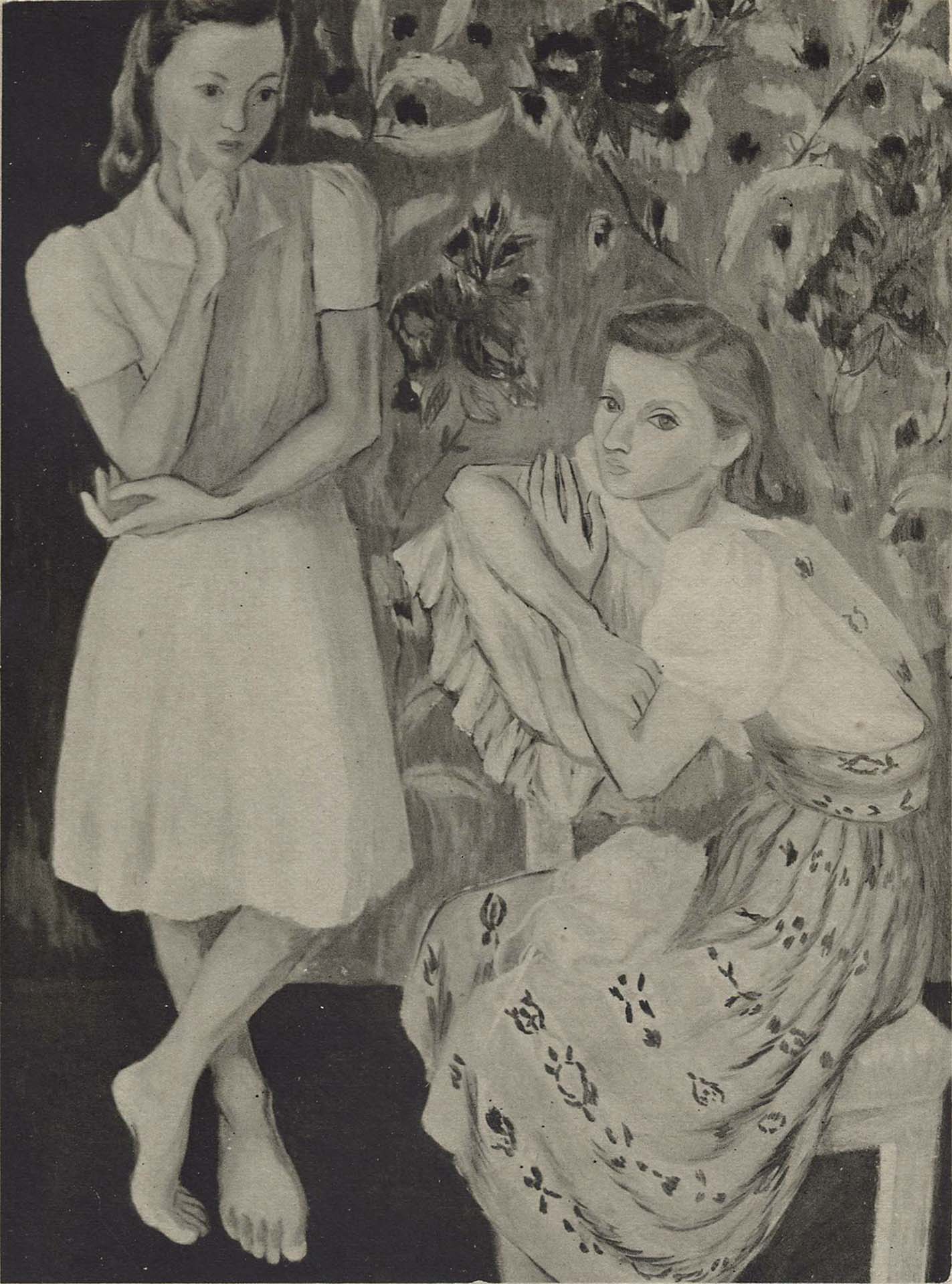 根津靜子，《花布圖案》，1940。圖片來源：《第三回府展圖錄》。