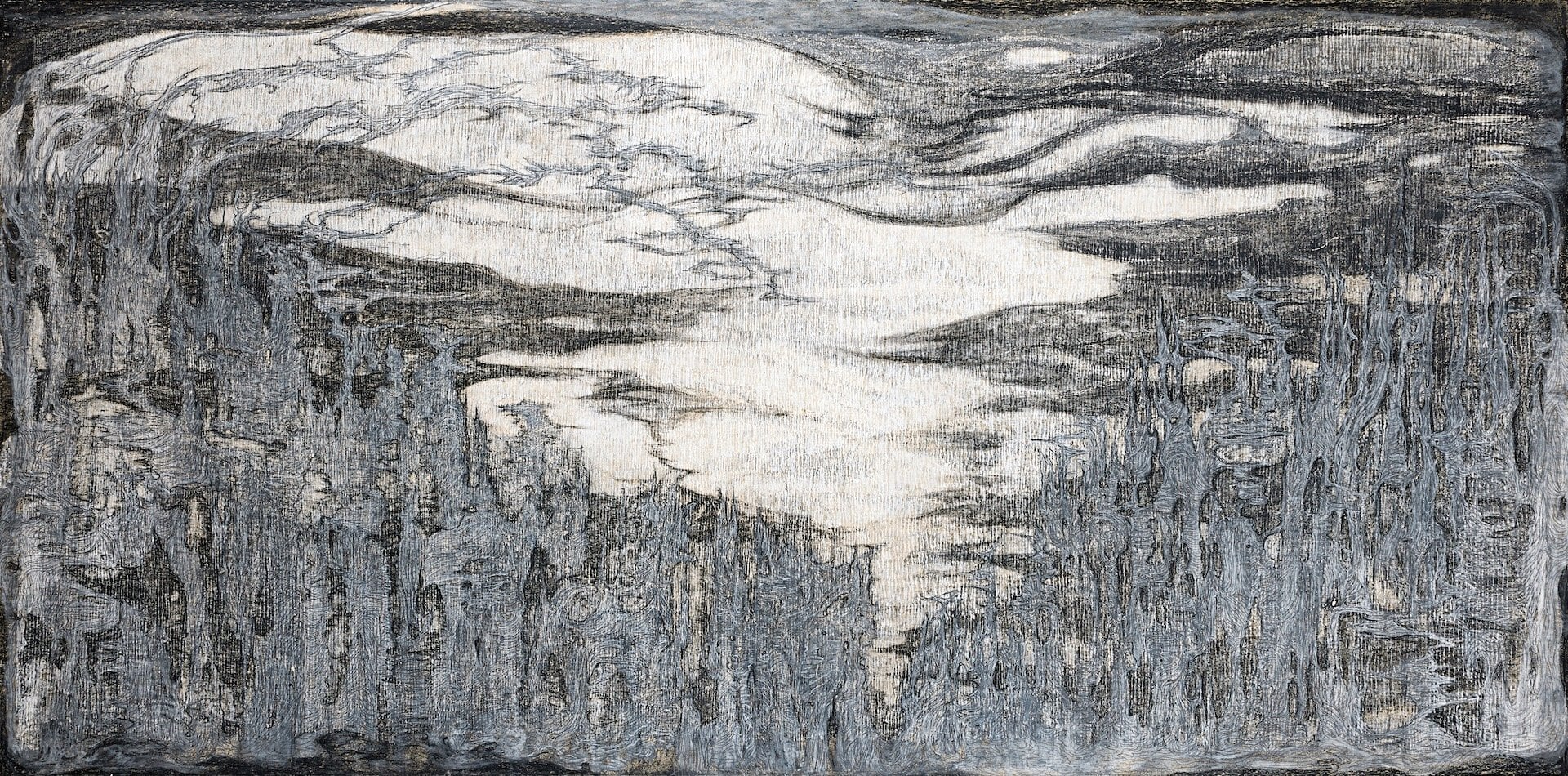 羅文欣，《餘暉》，複合媒材、紙本，86×173.5 公分，2023，乙皮畫廊。（ART TAIPEI 2026提供）