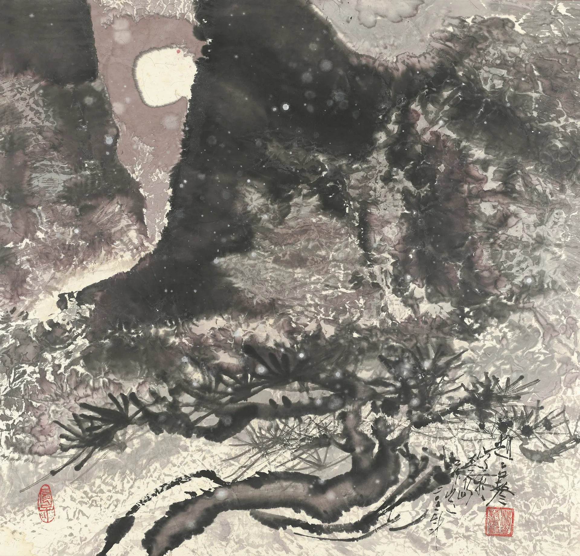 趙占鰲2002年作《自然奇觀》，紙本水墨，180×142公分。圖／&nbsp;趙占鰲官方藝術網站。