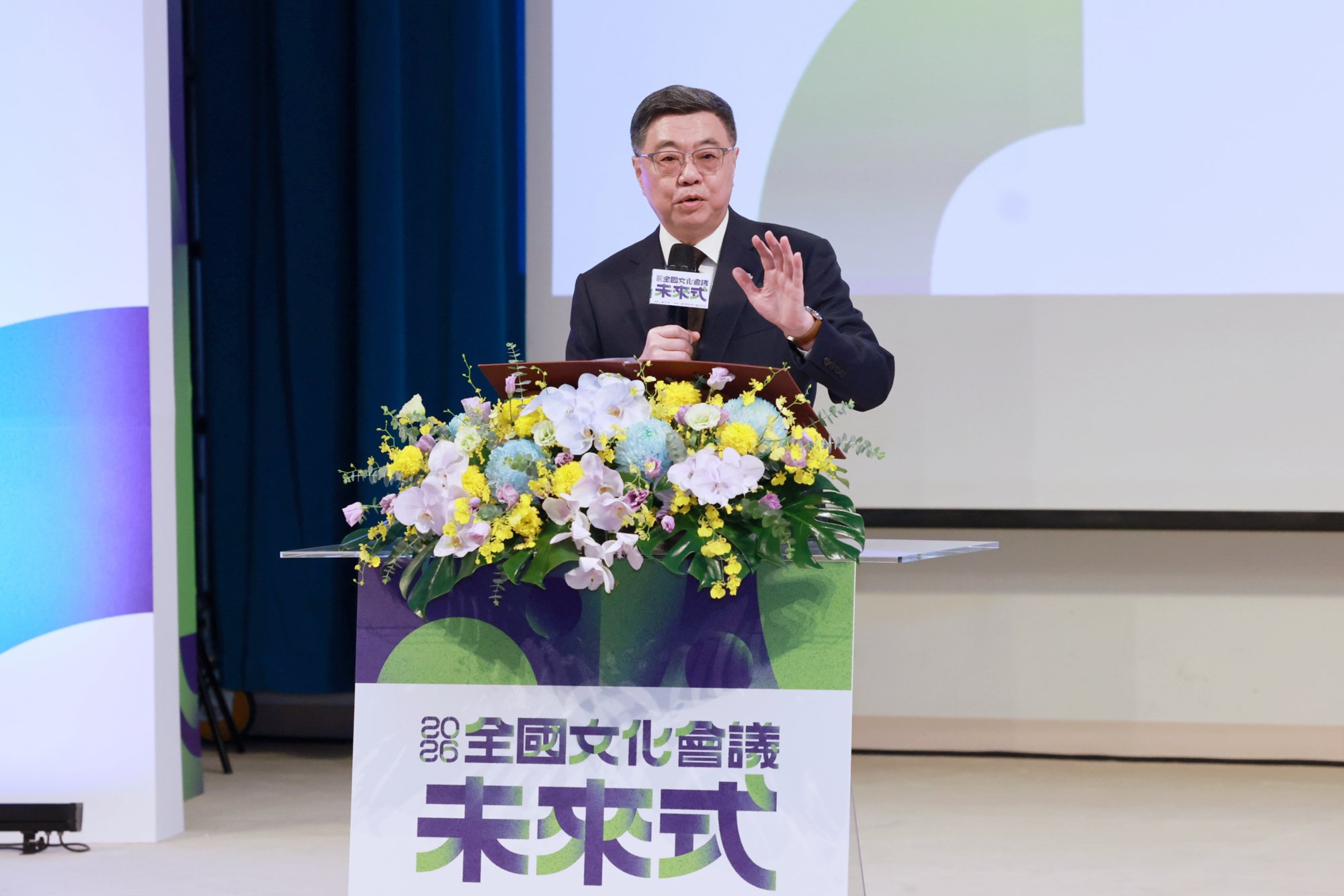 行政院長卓榮泰於2026全國文化會議現場致詞。（文化部提供）