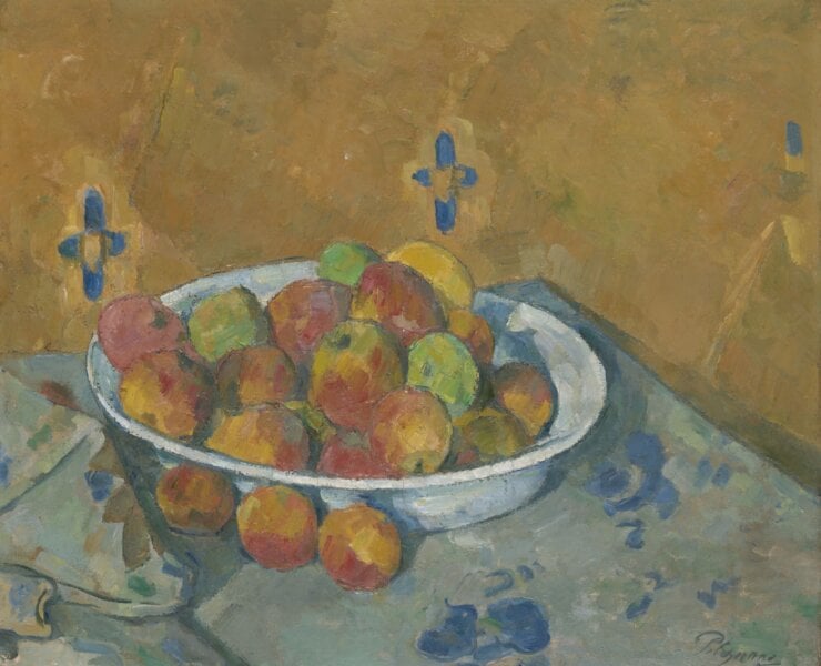 004 保羅·塞尚《蘋果盤》（The Plate of Apples），約1877，油彩畫布，45.2×54.7公分，芝加哥藝術博物館（Art Institute of Chicago）藏。引自芝加哥藝術博物館典藏資料庫