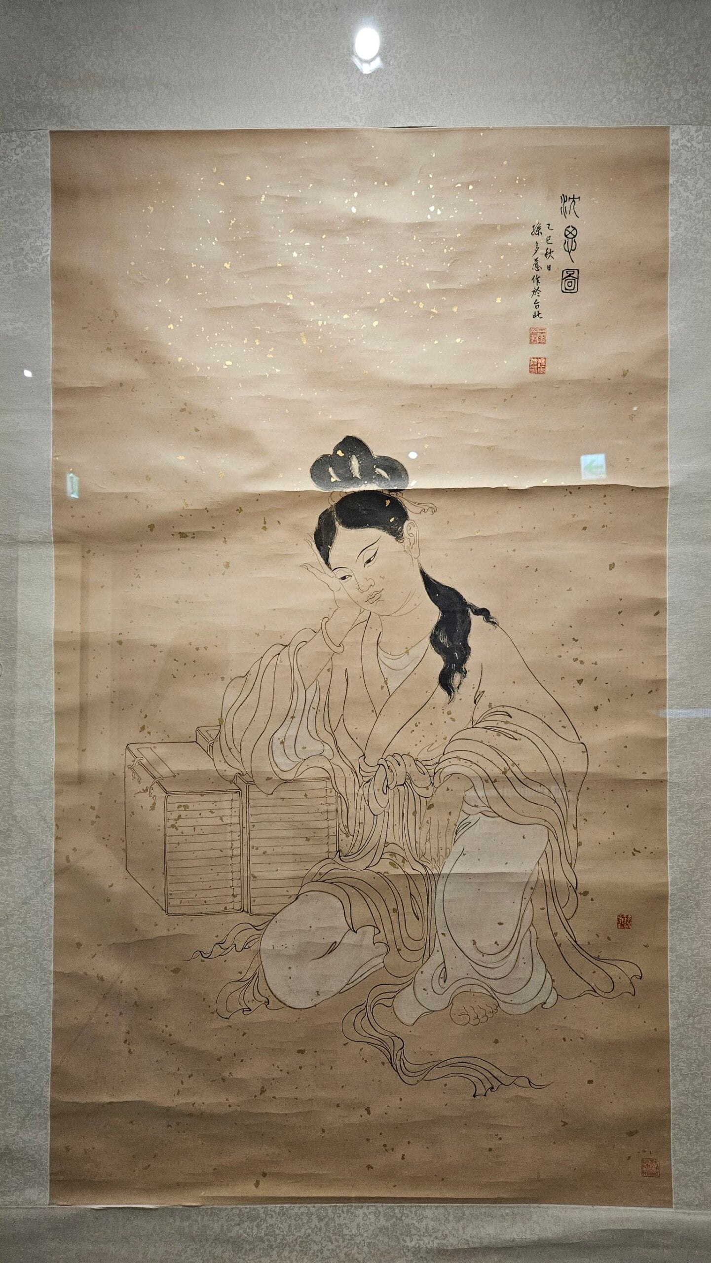 孫多慈《沉思圖》,1965年,159.5×92.5公分,水墨紙本,國立歷史博物館藏。 此作於本展第一單元展出。攝影/曾信容。