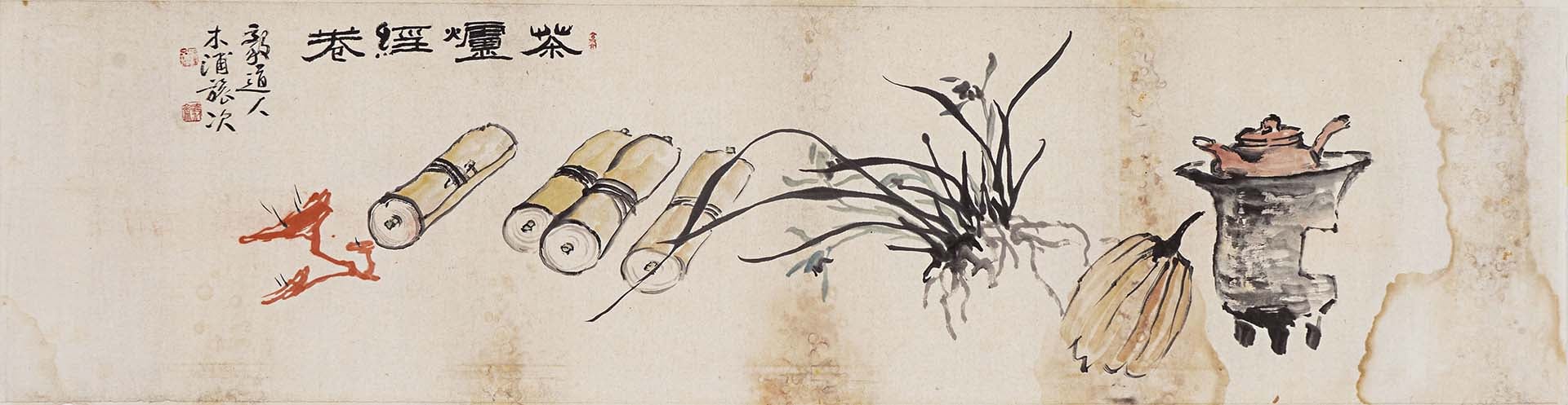 圖為第16屆光州雙年展，展出許百鍊（Heo Baekryeon）的作品《Teapot and Scrolls (During Trip to Mokpo)》，1960。（義齋韓國美術館及光州雙年展基金會提供）
