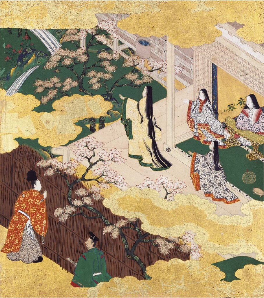 圖1 重要文化財 安土桃山至江戶時代17世紀 土佐光吉、長次郎〈源氏物語畫帖．若紫〉，各25.7×22.7公分，京都國立博物館藏，全期展出，更換帖冊（此一場面於10月6日至11月1日展出）。