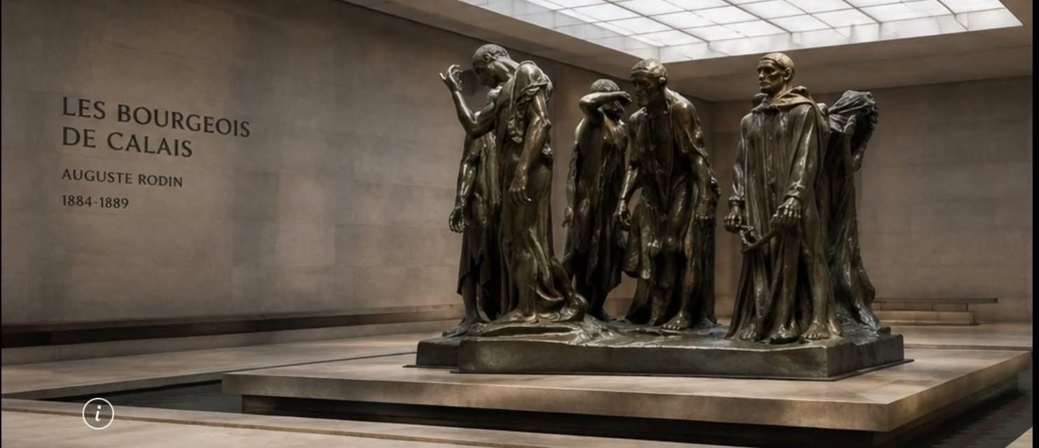 法國雕塑家奧古斯特·羅丹（Auguste Rodin，1840-1917）《加萊義民》（Les Bourgeois de Calais）巨作，崢嶸挺拔，感人肺腑。