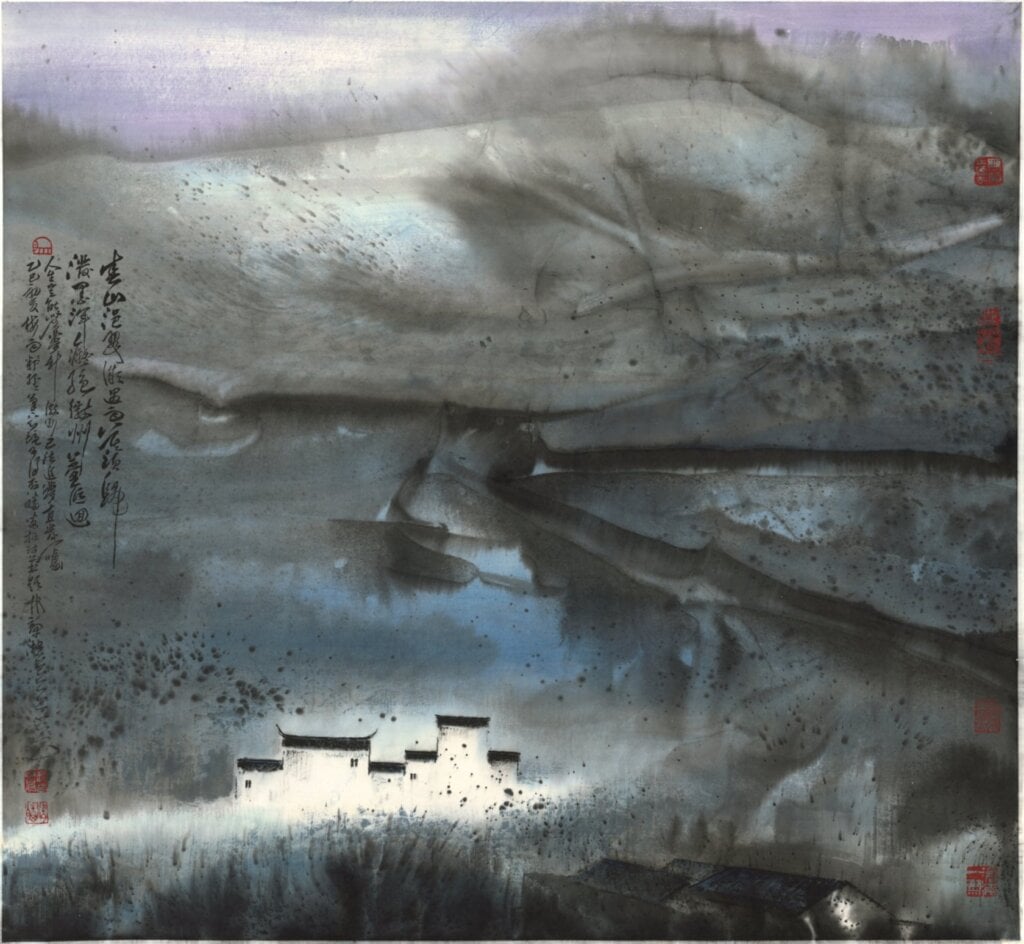 林章湖〈徽州幽夢〉 2025，89×96cm，水墨紙本