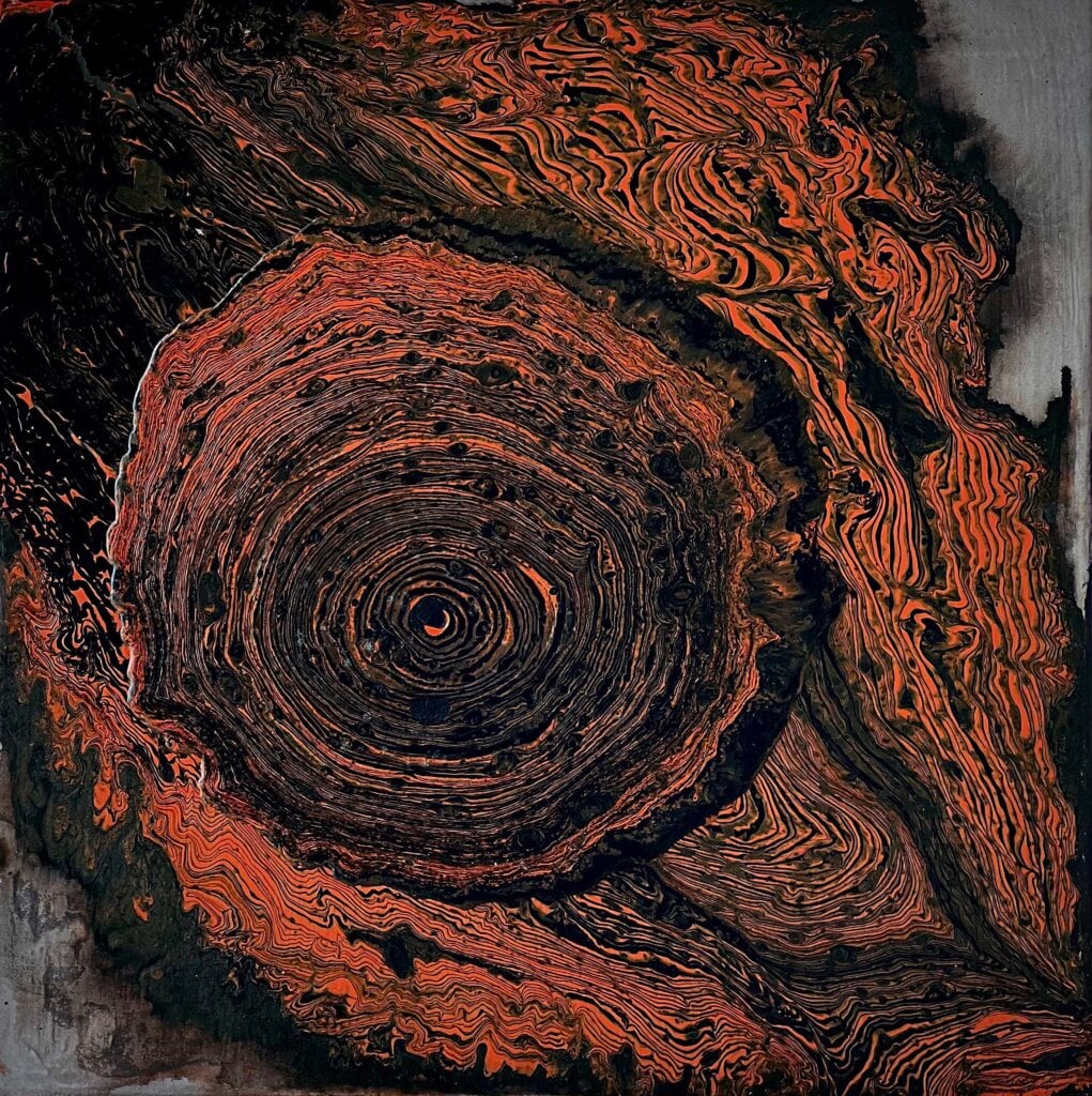 蔡獻友 紅湖錯-3 複合媒材42x42cm 2024